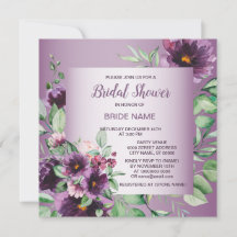 Purple Floral Geometric Greenery Bridal Shower