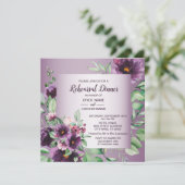 Purple Floral Geometric Greenery Rehearsal Dinner  Kaart (Staand voorkant)