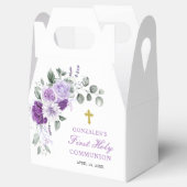 Purple Floral Girl First Holy Communion Bedankdoosjes (Geopend)