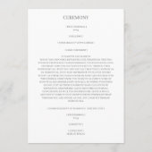 Purple Floral Heart for Wedding Sand Ceremony Programmakaart (Achterkant)