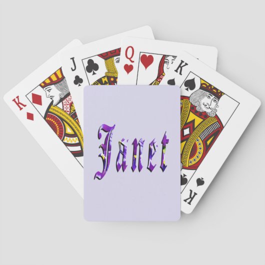 Purple Floral Janet Name, Pokerkaarten (Achterkant)