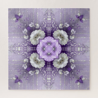 Purple Floral Jigsaw Puzzle Legpuzzel