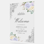 Purple Floral Lace Muslim Wedding Welcome Acryl Bord (Hoek)