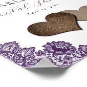 Purple Floral Lace Rustic Bridal Shower Sign Poster (Hoek)
