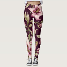 Purple Floral Leggings