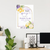 Purple floral Lemonade Bridal shower Welcome Sign Poster (Thuiskantoor)