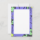 Purple Floral Motif Flat Thank You Card Bedankkaart (Voorkant)