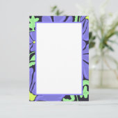 Purple Floral Motif Flat Thank You Card Bedankkaart (Staand voorkant)