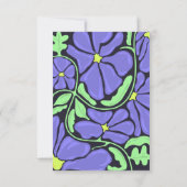 Purple Floral Motif Flat Thank You Card Bedankkaart (Achterkant)
