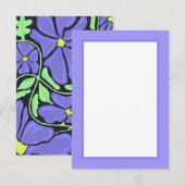 Purple Floral Motif Flat Thank You Card Bedankkaart (Voorkant / Achterkant)