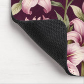 Purple Floral Mousepad Muismat (Hoek)