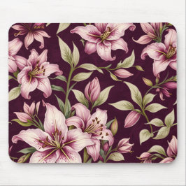 Purple Floral Mousepad Muismat