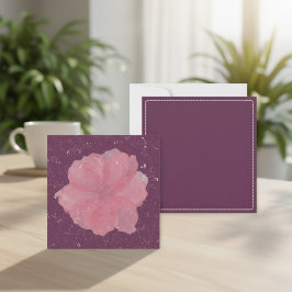 Purple floral note card template notitiekaartje