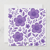 purple floral pattern feestdagenkaart (Achterkant)