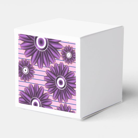 Purple Floral Pattern Modern Abstract Flower Desig Bedankdoosjes (Achterkant)