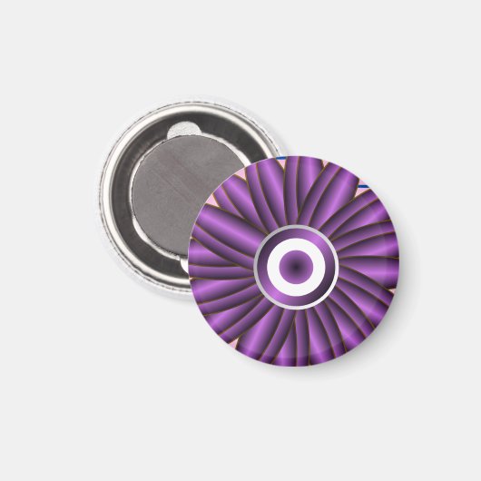 Purple Floral Pattern Modern Abstract Flower Desig Magneet (Voorkant / Achterkant)
