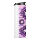 Purple Floral Pattern Modern Abstract Flower Desig Thermosbeker (Gedraaid links)