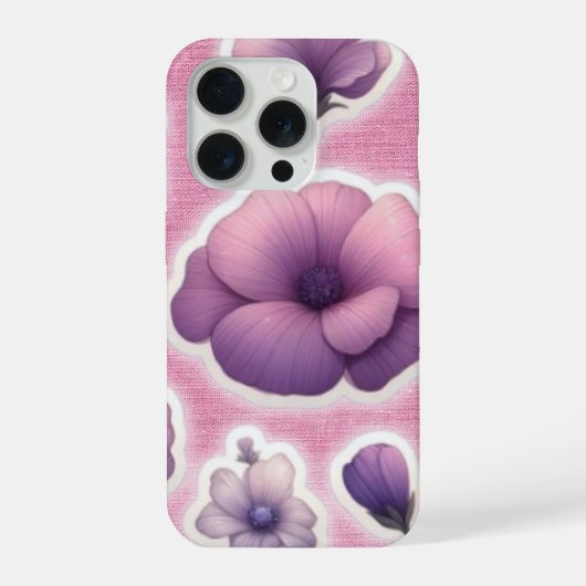 Purple Floral Phone Case iPhone Hoesje (Achterkant)