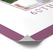 Purple Floral Photo 60th Birthday Welcome Poster (Hoek)