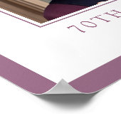 Purple Floral Photo Any Age Birthday Welcome Poster (Hoek)