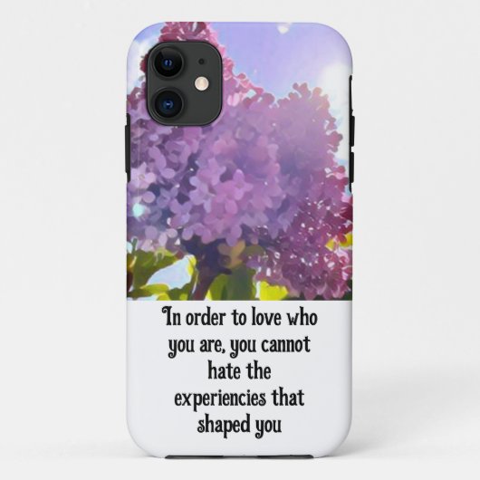 purple Floral photo bouquet inspirational phrase Case-Mate iPhone Case (Achterkant)
