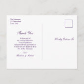 Purple Floral Photo Wedding Thank You Briefkaart (Achterkant)
