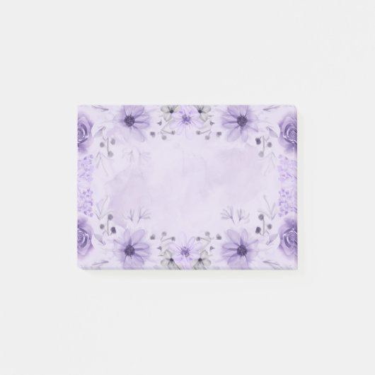 Purple floral post-it notes (Voorkant)