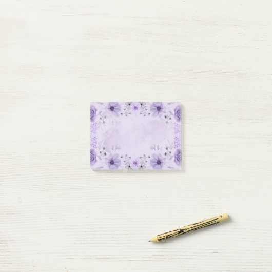 Purple floral post-it notes (Op bureau)