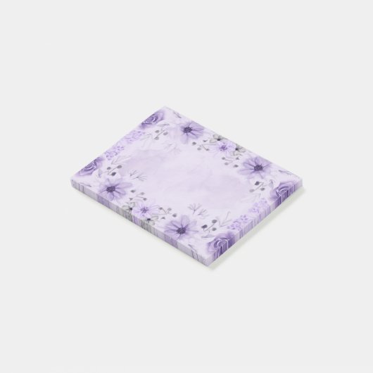 Purple floral post-it notes (Schuin)