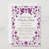 Purple Floral Romantic Aesthetic Spanish Wedding Kaart (Voorkant)