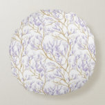 Purple Floral Rond Kussen<br><div class="desc">Purple Floral</div>