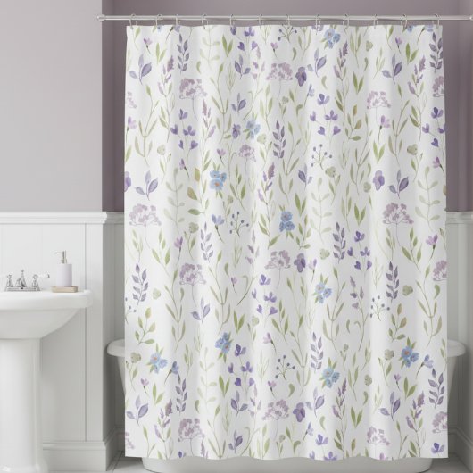Purple Floral Shower Curtain Douchegordijn