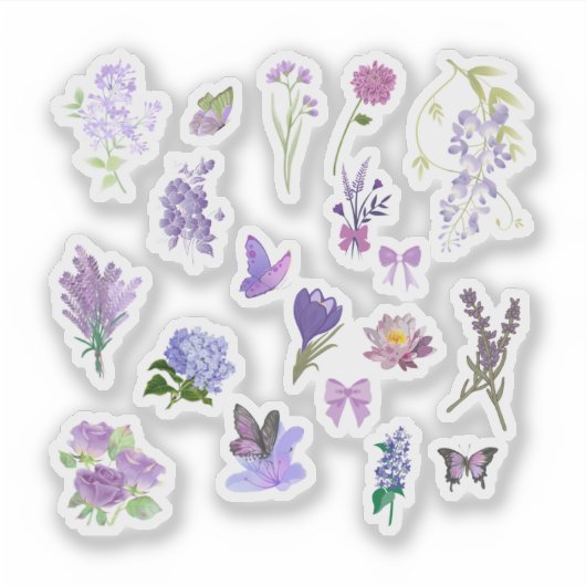 Purple Floral Sticker Pack (Voorkant)