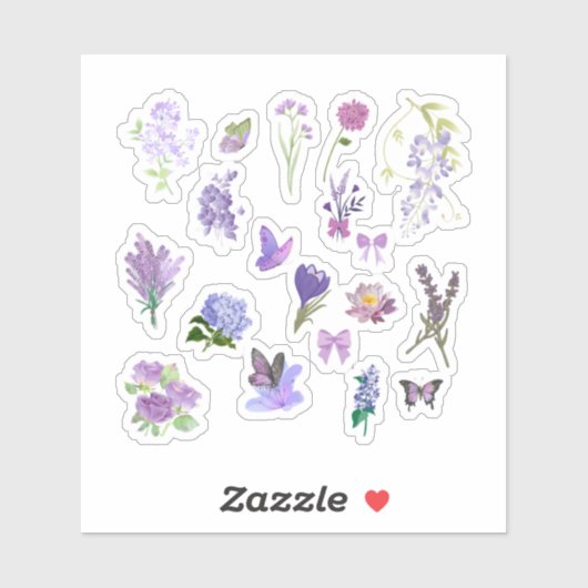 Purple Floral Sticker Pack (Vel)