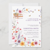 Purple Floral Storybook Chapter Bridal Shower Kaart (Voorkant)