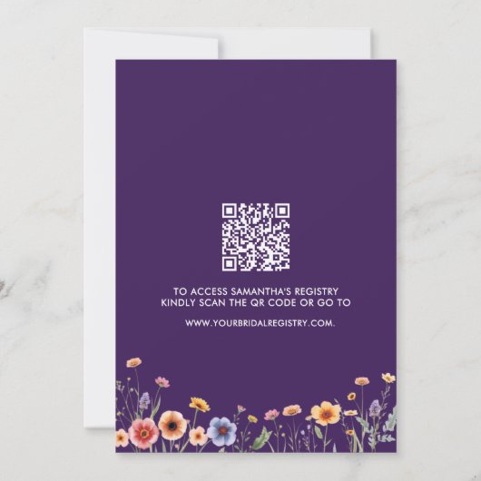 Purple Floral Storybook Chapter Bridal Shower Kaart (Achterkant)