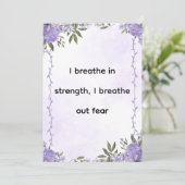 Purple Floral Strength & Calm Affirmation Feestdagenkaart (Staand voorkant)