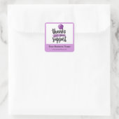 Purple Floral Thank you business packaging sticker (Tas)