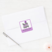 Purple Floral Thank you business packaging sticker (Envelop)