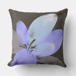 Purple Floral Throw Pillow – Modern Minimal Flower Kussen