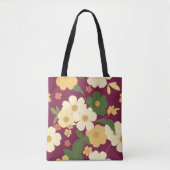 Purple Floral Tote Bag (Voorkant)