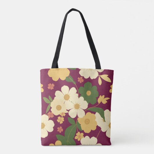 Purple Floral Tote Bag (Achterkant)