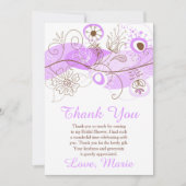 Purple Floral Twist Bridal Shower Bedankkaart (Voorkant)
