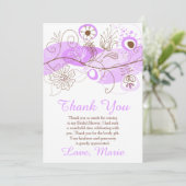 Purple Floral Twist Bridal Shower Bedankkaart (Staand voorkant)