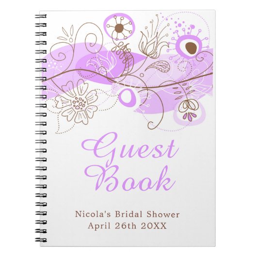 Purple Floral Twist Bridal Shower Notitieboek (Voorkant)