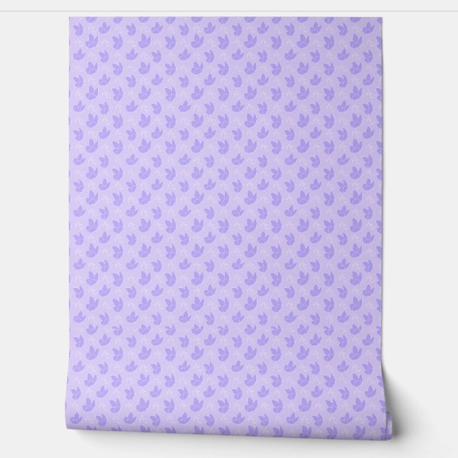Purple Floral Wallpaper Behang (Afrollen)