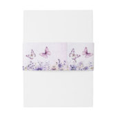 Purple Floral Watercolor Fairy First Uitnodigingen Wikkel (Achterkant Voorbeeld)