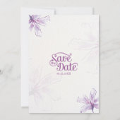 Purple Floral Watercolor Wedding Invitation Kaart (Achterkant)