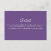 Purple Floral Wedding Details Informatiekaartje (Voorkant)