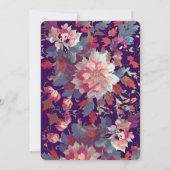 Purple Floral Wedding Invitations Bold Fall Kaart (Achterkant)